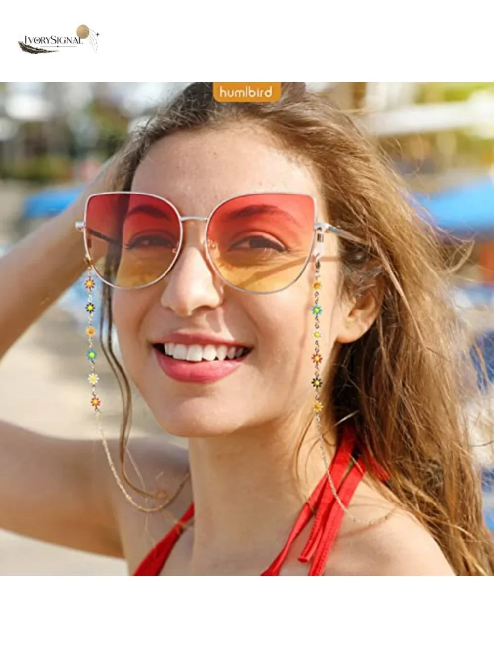 Pink Beaded Eyeglass Chain Necklace Holder for Reading Sunglasses